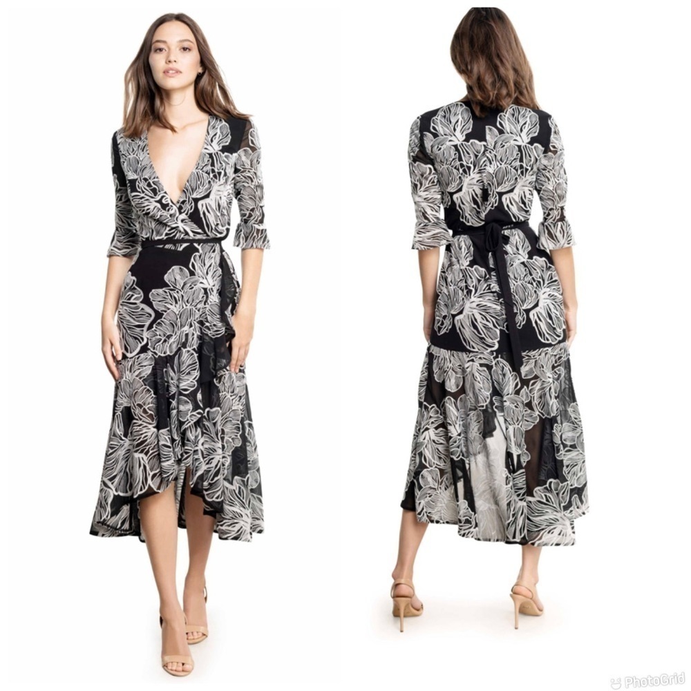 Dress The Population Ophelia Sophisticated Wrap Inspired Dress